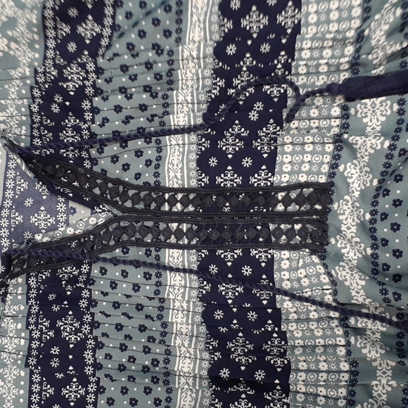 Oh! Mamma Womens Maternity Blue and White Patterned Blouse Size Large. - Picture 5 of 10